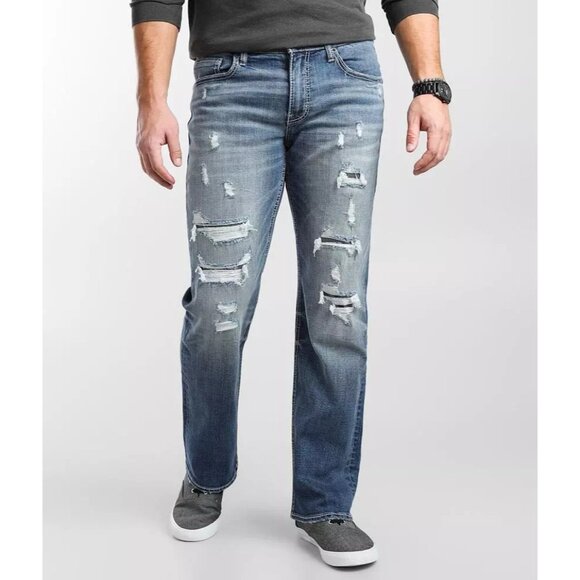 BKE Men’s 33x32 Jake Boot Stretch Mid Rise Regular Fit Distressed Jeans - Picture 8 of 8